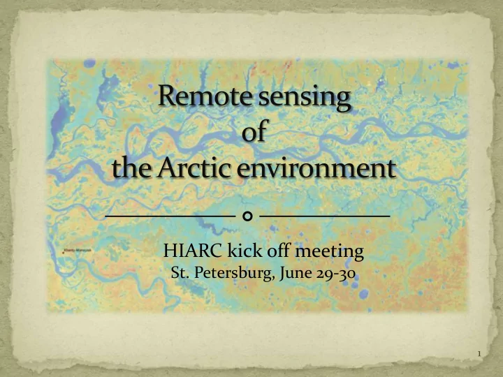 hiarc kick off meeting