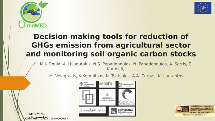decision making tools for reduction of ghgs emission from