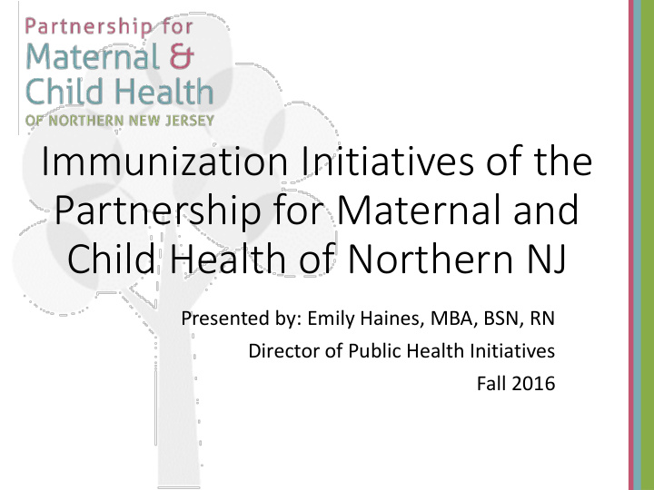 immunization initiatives of the partnership for maternal