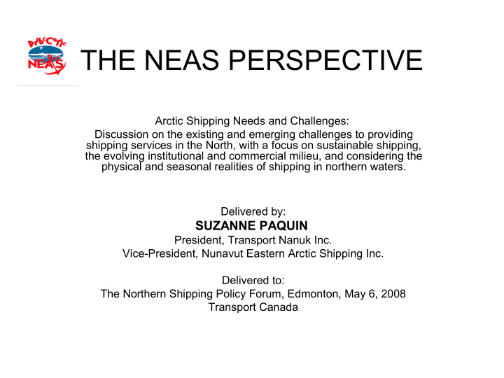 the neas perspective