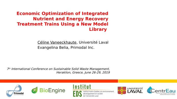 economic optimization of integrated nutrient and energy