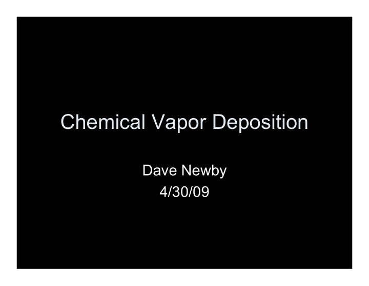chemical vapor deposition