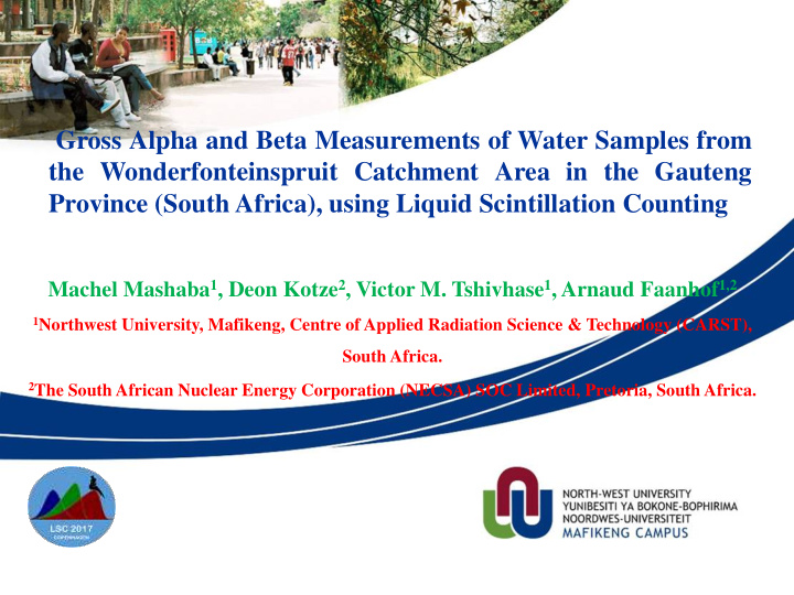 gross alpha and beta measurements of water samples from