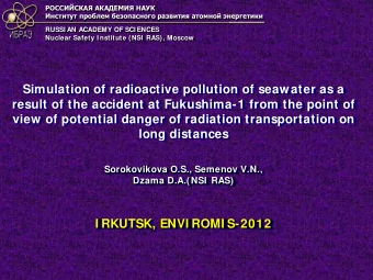 Simulation of radioactive pollution of seawater as a  result of the accident at Fukushima-1 from