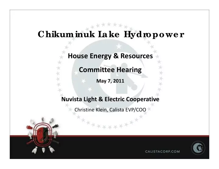 chikuminuk l a ke hydr opowe r