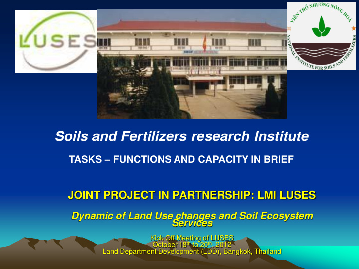 soils and fertilizers research institute