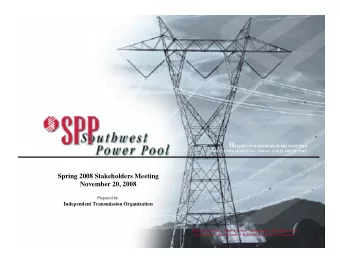 SPP Presentation -  ITO H ELPING OUR MEMBERS WORK TOGETHER  TO KEEP THE LIGHTS ON TODAY AND IN