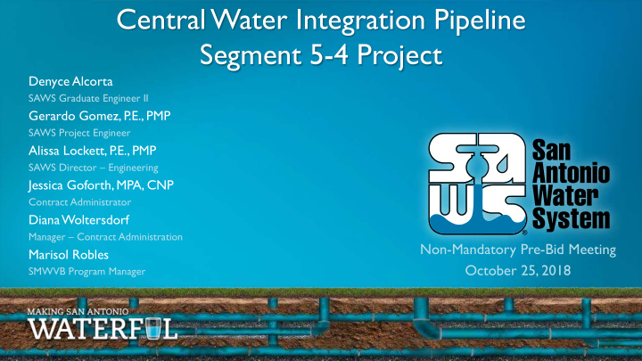 central water integration pipeline segment 5 4 project