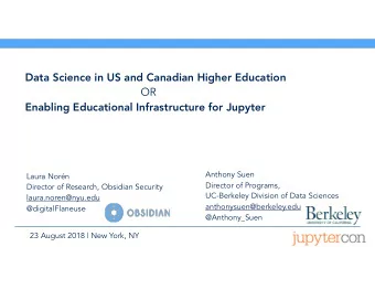 Data Science in US and Canadian Higher Education  OR  Enabling Educational Infrastructure for