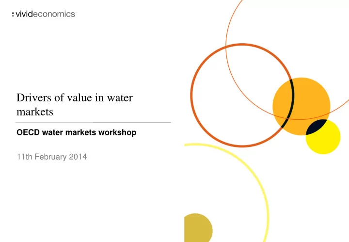drivers of value in water markets