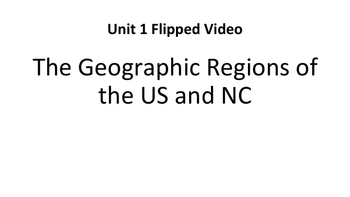 the geographic regions of the us and nc the geography and