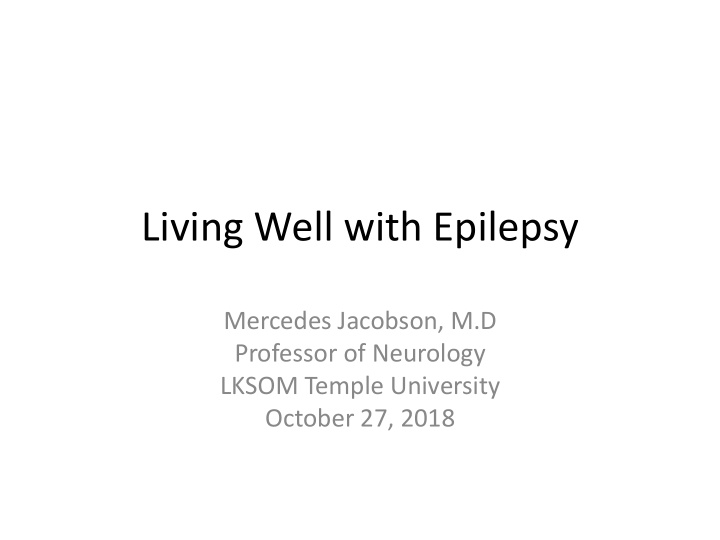 living well with epilepsy