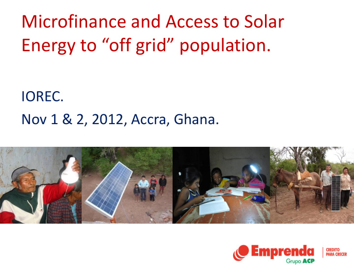 microfinance and access to solar