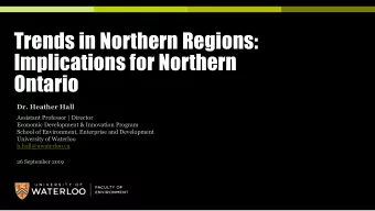 Ontario  Dr. Heather Hall  Assistant Professor | Director  Economic Development &amp; Innovation