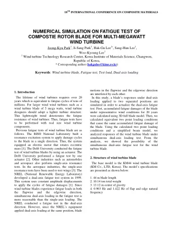 NUMERICAL SIMULATION ON FATIGUE TEST OF  COMPOSTIE ROTOR BLADE FOR MULTI-MEGAWATT  WIND TURBINE