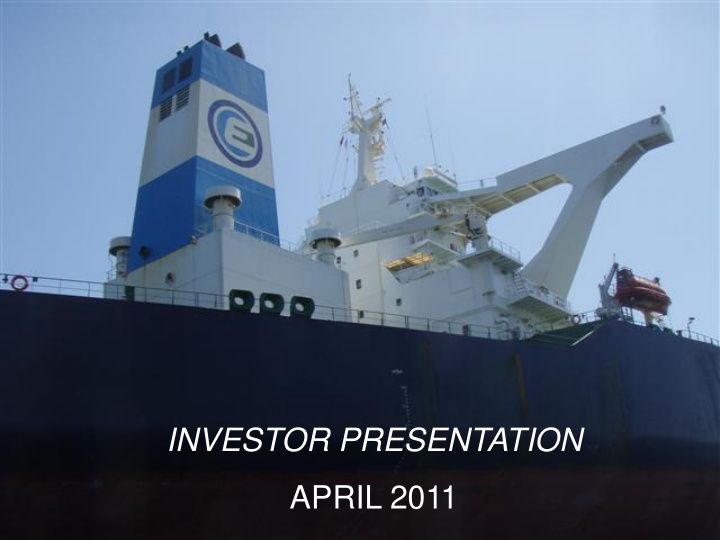 investor presentation april 2011