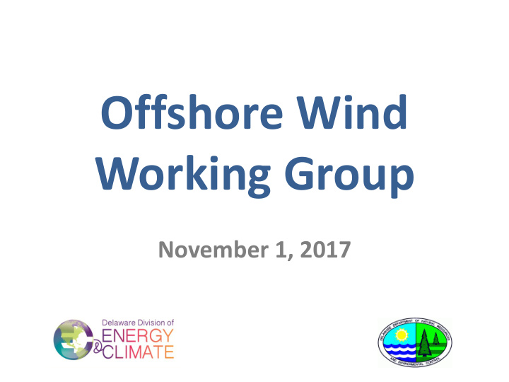 offshore wind working group
