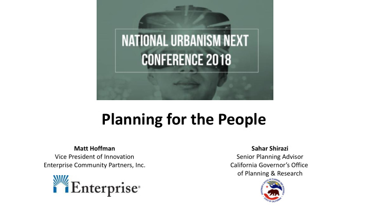 planning for the people