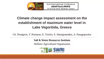 Climate change impact assessment on the  establishment of maximum water level in  Lake Vegoritida,