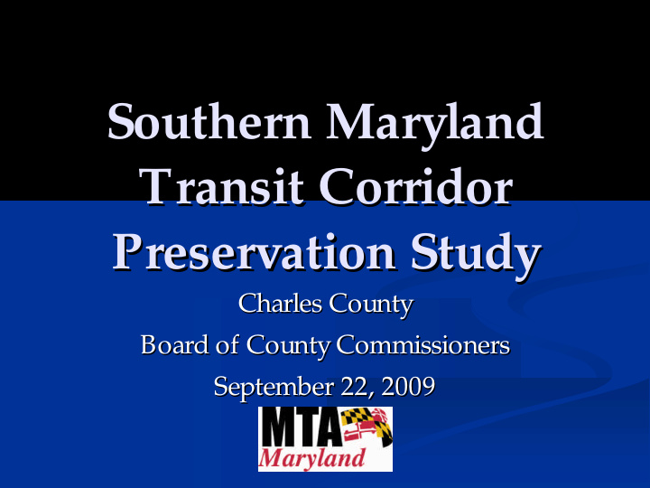 southern maryland southern maryland transit corridor