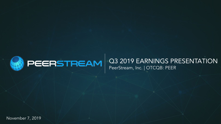 q3 2019 earnings presentation