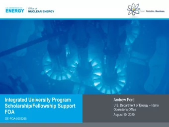 Integrated University Program  Andrew Ford  Scholarship/Fellowship Support  U.S. Department of