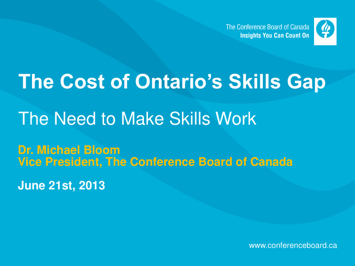 the cost of ontario s skills gap