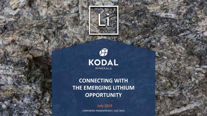 the emerging lithium opportunity