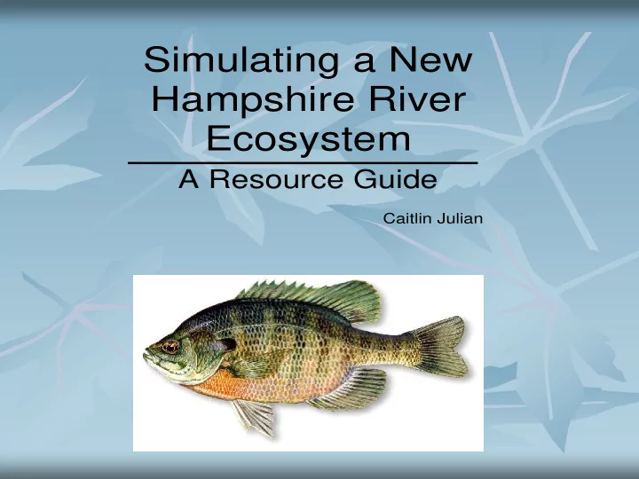 simulating a new hampshire river ecosystem
