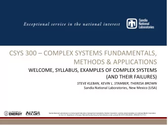 CSYS 300  COMPLEX SYSTEMS FUNDAMENTALS,  Photos placed in horizontal position METHODS &amp;