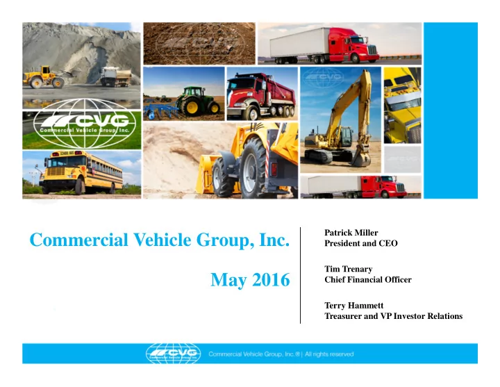 commercial vehicle group inc