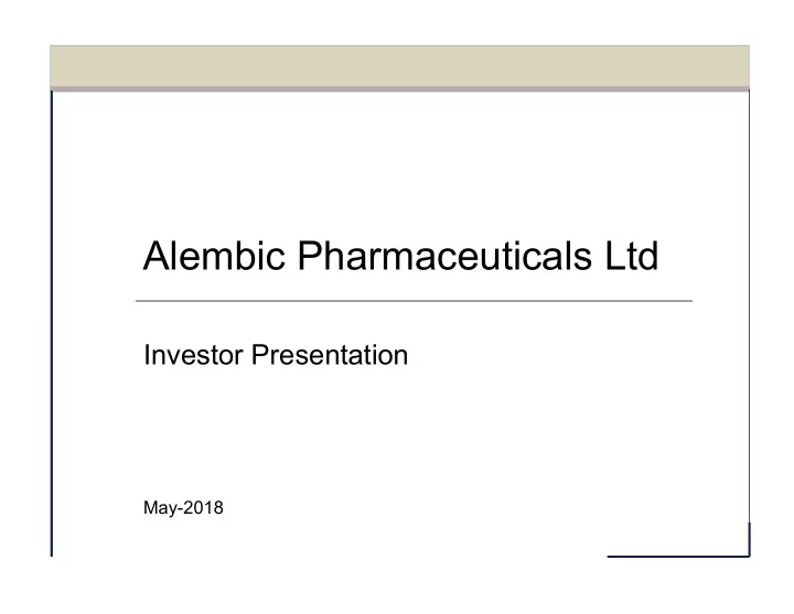 alembic pharmaceuticals ltd