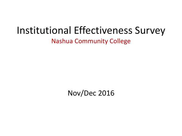 institutional effectiveness survey