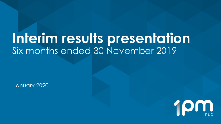 interim results presentation