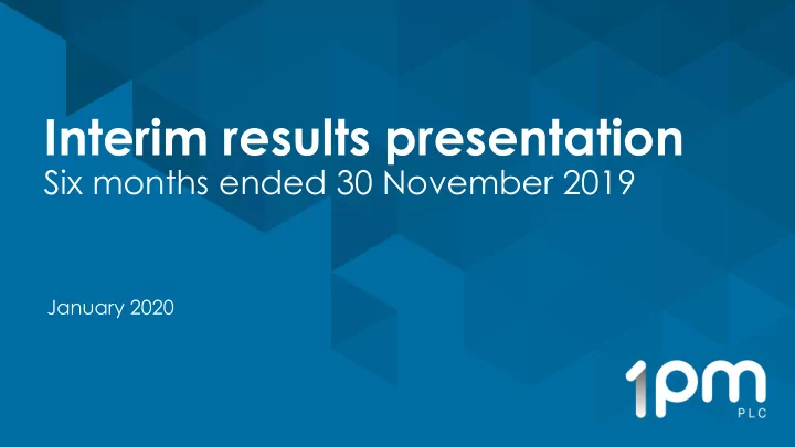 interim results presentation