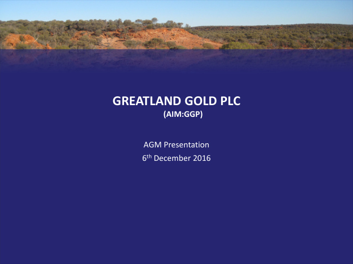 greatland gold plc