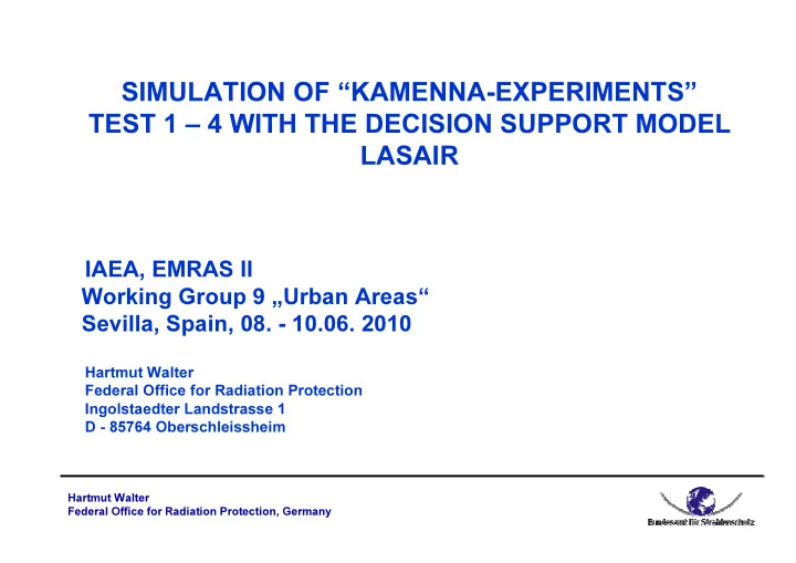 simulation of kamenna experiments test 1 4 with the