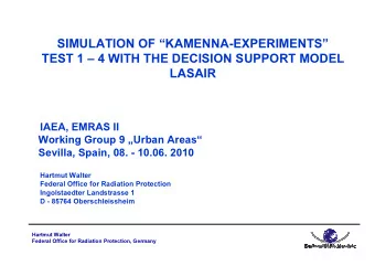 SIMULATION OF KAMENNA-EXPERIMENTS  TEST 1  4 WITH THE DECISION SUPPORT MODEL  LASAIR
