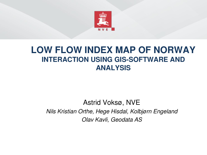 low flow index map of norway
