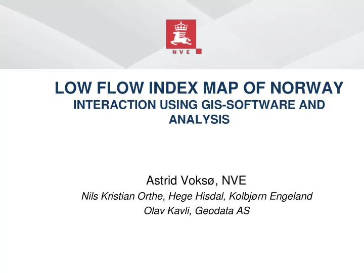 low flow index map of norway