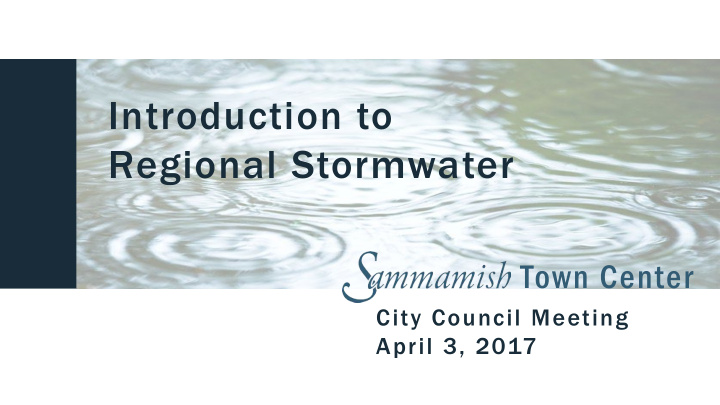 introduction to regional stormwater