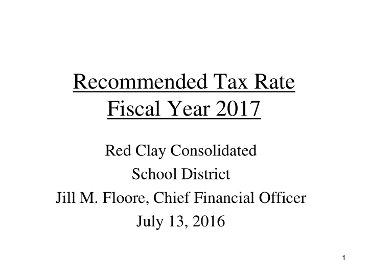 recommended tax rate fiscal year 2017