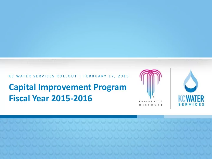 capital improvement program fiscal year 2015 2016 we are