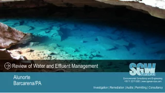 Barcarena/PA  +55 11 3217 6300 | www.sgwservices.com  Investigation | Remediation | Audits |