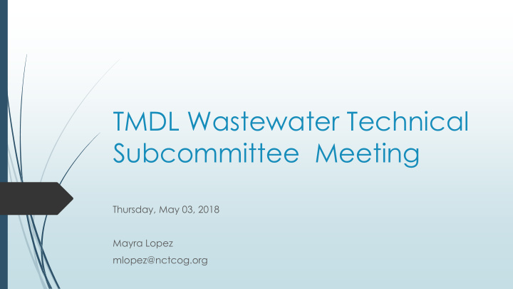 tmdl wastewater technical subcommittee meeting