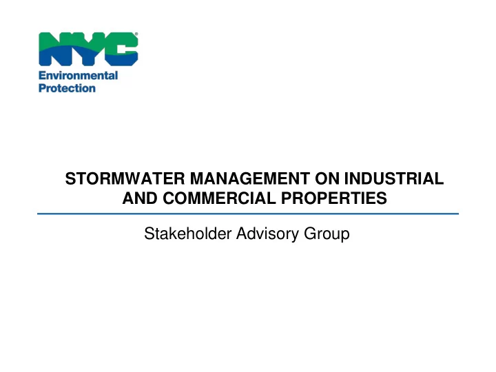 stormwater management on industrial and commercial