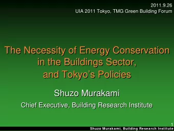 The Necessity of Energy Conservation  The Necessity of Energy Conservation  in the Buildings