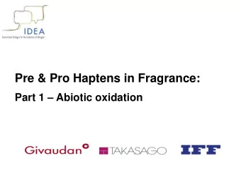 Pre &amp; Pro Haptens in Fragrance: Part 1  Abiotic oxidation  Abiotic oxidation of fragrance