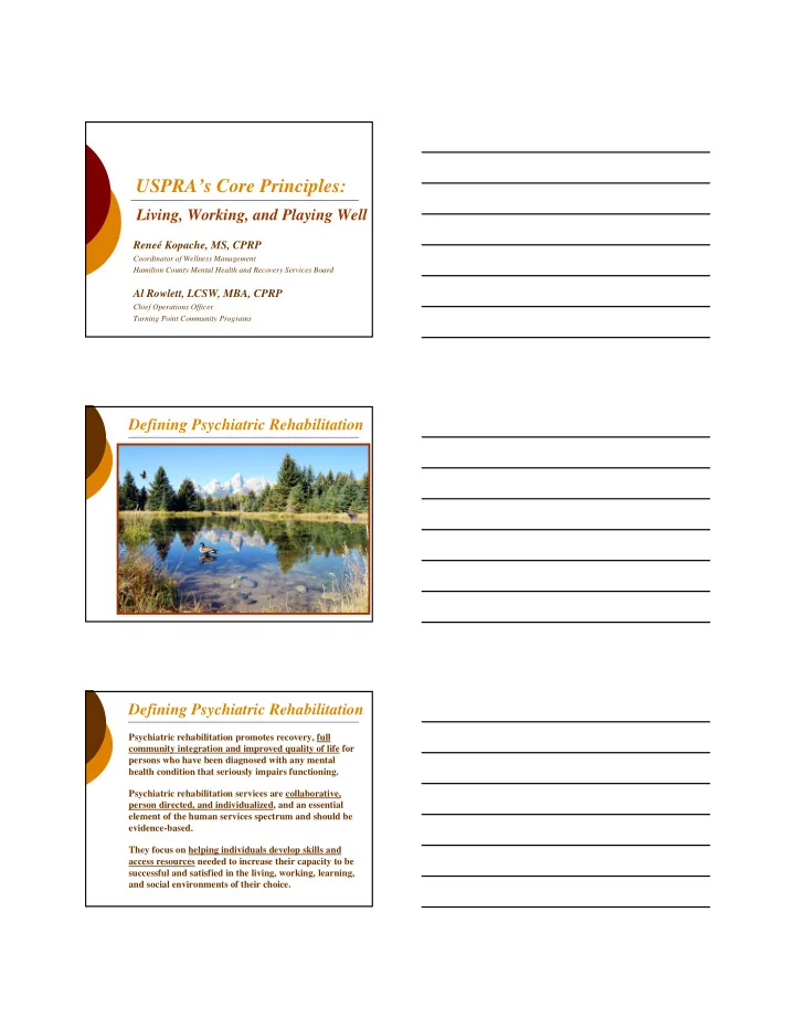 uspra s core principles