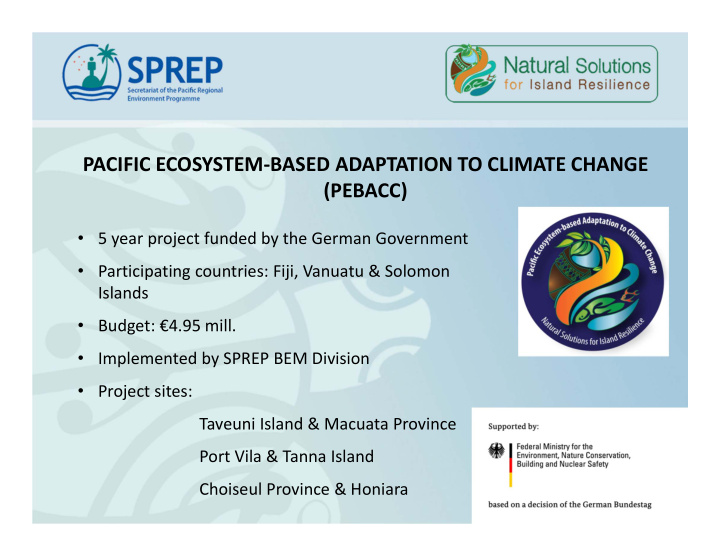 pacific ecosystem based adaptation to climate change